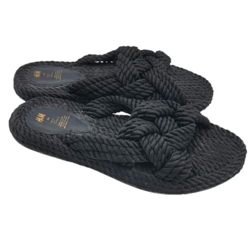 H & M Black Woven Rope Sandals - Picture 3 of 13